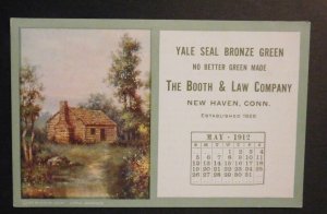 Mint USA Postcard 1812 Yale Seal Bronze Green Booth Law Company New Haven CT