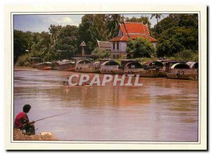 Modern Postcard By the River Chao Phrya Vital lifeline of central Thailand Fi...