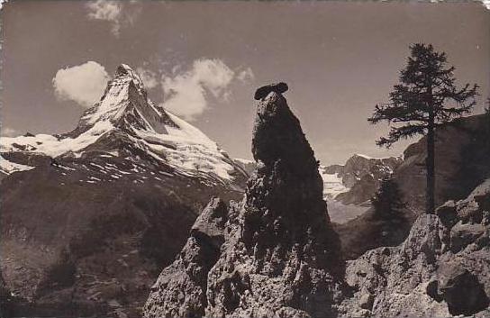 Switzerland Landschaft bei Zermatt Matterhorn Real Photo