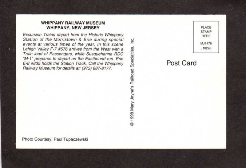 NJ Whippany Railway Station Depot Lehigh Valley Railroad Train New Jersey PC