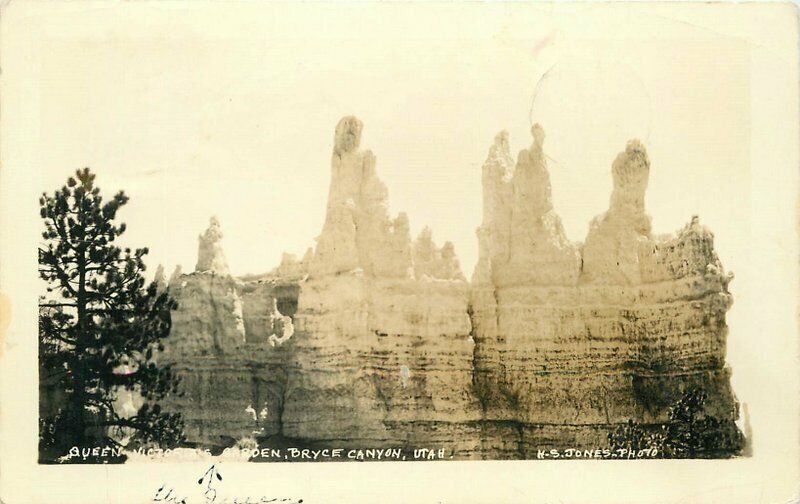 Bryce Canyon Utah Queen Victoria's Garden 1935 RPPC Photo Postcard 21-570