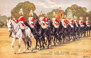 England UK    LIFE GUARDS~Household Calvary Mounted Regiment   ca1910's Postcard