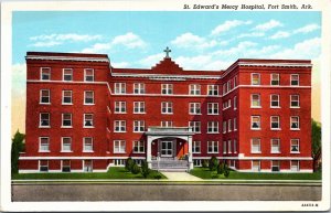 Postcard AR Fort Smith St. Edward's Mercy Hospital Cross 1930s H27