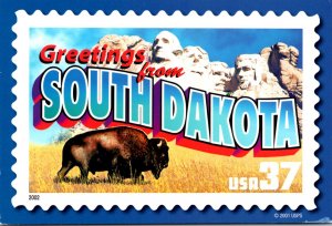 Stamps On Postcards Greetings From South Dakota