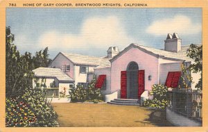 Home of Gary Cooper Brentwood Heights, California USA View Postcard Backing 