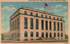 VINTAGE POSTCARD U.S. POST OFFICE AND COURT HOUSE AT HAMMOND INDIANA