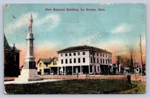 K2/ LaGrange Ohio Postcard c1910 New England Building Monument  113