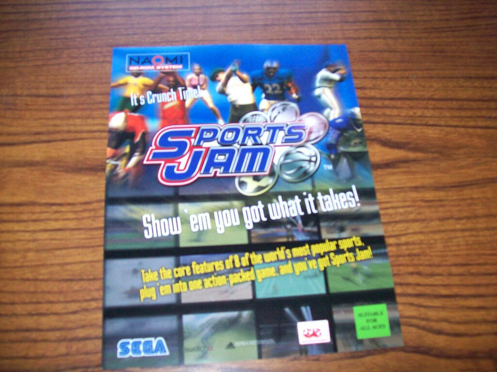 Sega SPORTS JAM Original NOS 2000 Video Arcade Game Promo Sale Flyer Advertising Ephemera