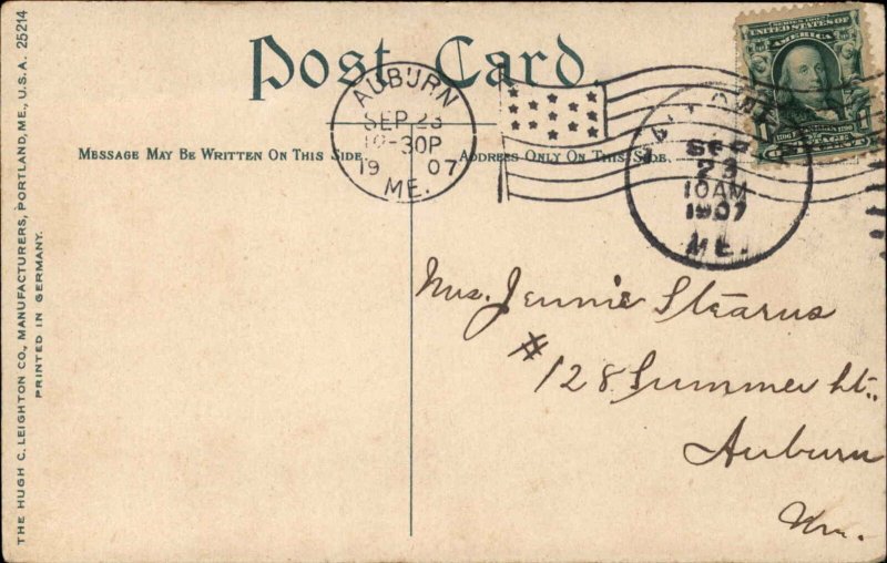 Winthrop Maine ME Main St. 1900s-10s Postcard