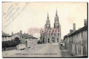 Old Postcard Lepine Marne La Grande Rue and the Church of Our Lady