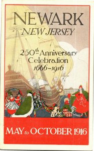 250th Anniversary Newark NJ Merry Makers, Ship c1916 Vintage Postcard B18