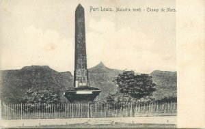 Mauritius Port Louis Malartie tomb Champ de Mars vintage postcard