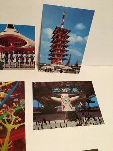 Lot Of 10 Ten 1970 Japan Expo Postcards Oversized Tower Tree Pavilions Hostesses