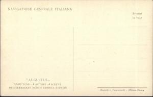 Navigazione Generale Italiana Steamship Augustus c1910 Postcard