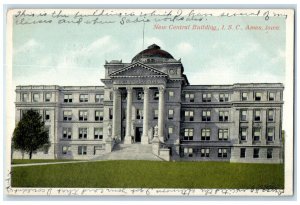 1915 Front View Of New Central Building ISC Ames Iowa IA Posted Antique Postcard