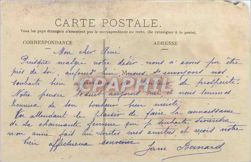 Old Postcard Greetings Happiness Wedding