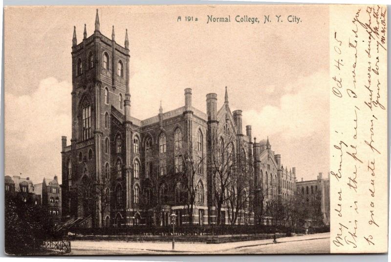 Normal College, New York City NY c1905 UDB Vintage Postcard L03