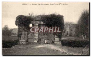 Lassay Old Postcard Wood Castle Ruins Fou (16th)