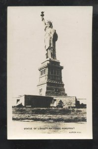 RPPC NEW YORK CITY ELLIS ISLAND STATUE OF LIBERTY AARON HILL REAL PHOTO POSTCARD