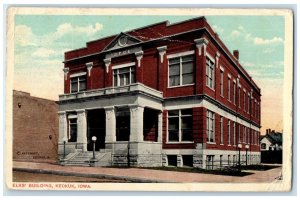 1919  BPOE Elks Building Exterior Building Keokuk Iowa Vintage Antique Postcard