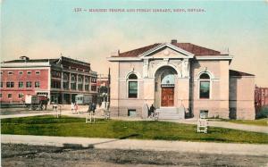 C-1910 Trolley Masonic Temple Public Library Reno Nevada Postcard Mitchell 11671