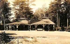 Lucerne in ME Socony Gas Station Pumps Goose Pond Restaurant RPPC Postcard