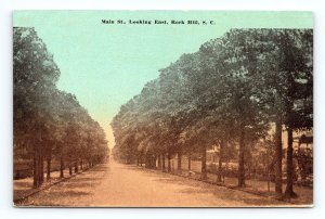 Dealer Card Main Street View Looking East Rock Hill SC UNP DB Postcard O2 