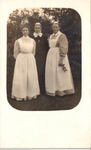 1907 - 1917 Three Anonymous Women Religious Dress Real Photo Postcard