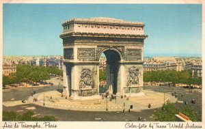 Vintage Postcard Arc De Triomphe Commemorates Napoleon's Victory Paris France