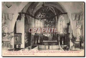 Old Postcard From Landreville Interior & # 39Eglise Places In The Vocable Fro...