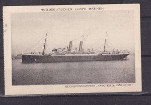 GERMAN SHIP  PRINZ EITEL FRIEDRICH , NORTH GERMAN LLOYD, BREMEN, c1935 ppc.