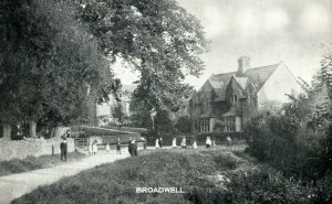 C. 1910 Kids Playing, Broadwell, UK Postcard P177