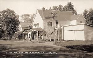 Rumford Point ME Post Office & General Store Shell Gas Pumps Real Photo Postcard