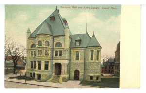 MA - Lowell. Memorial Hall & Public Library circa 1900