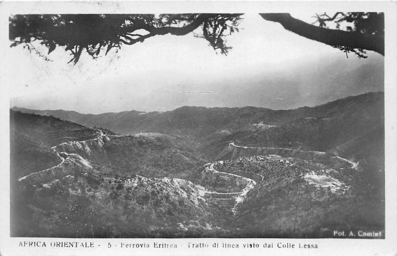 B92009 railway train eritreea view from colle lessa real photo  africa 