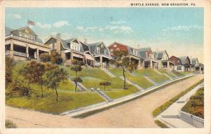 New Brighton Pennsylvania Myrtle Ave Street View Antique Postcard K54937 