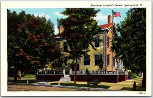 Abraham Lincoln's Home Springfield Illinois IL Homestead House Postcard