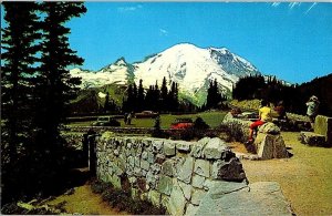 Mount Rainier From Observation Point WA Vintage Postcard Standard View Card