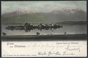 Greetings from Women's Island, Chiemsee, Bavaria, 1905 Postcard, Used