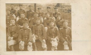 German army regiment group photo military uniforms postcard ww1