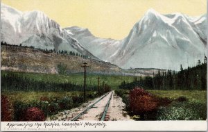 Leanchoil Mountain Approaching the Rockies Railway Tracks Hibben Postcard G86