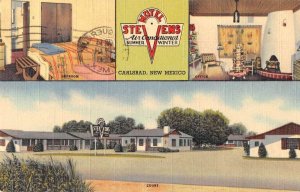 Carlsbad New Mexico Motel Stevens Vintage Postcard AA40892