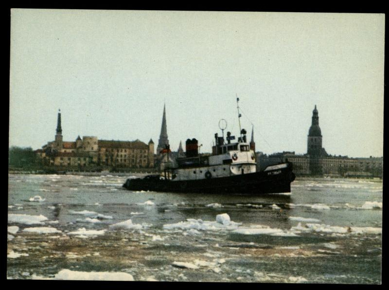 RIGA Drifting of Ice on the Daugava Latvia Photo Soviet Vintage Postcard