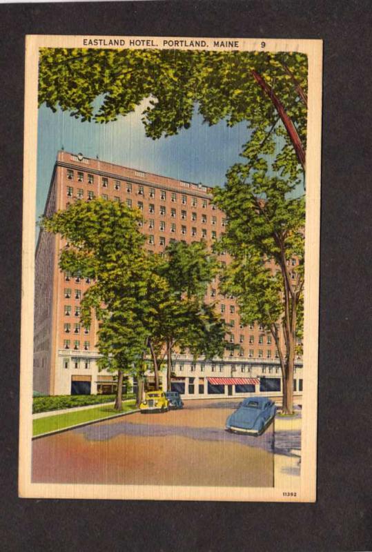 ME Eastland Motor Hotel Portland Maine Linen Postcard nr South Portland