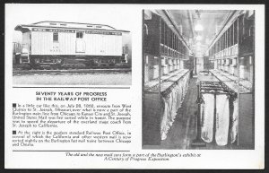 Old & New Mail Cars Worlds Fair Chicago Illinois Unused c1933