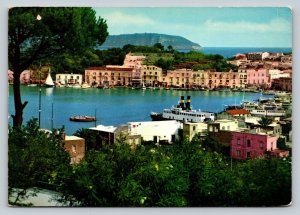 The Port in Ischia NAPLES Italy 4x6 Vintage Postcard 0136