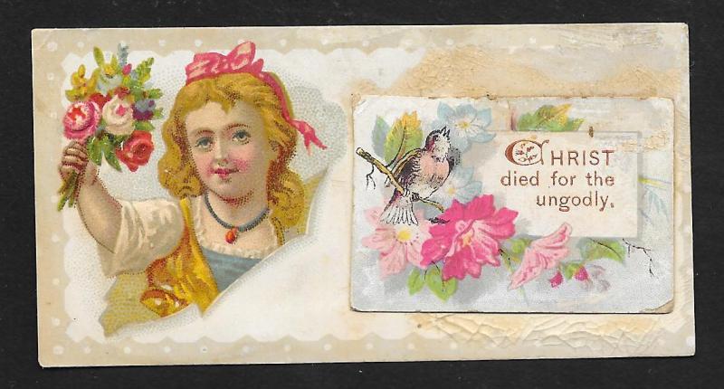 VICTORIAN TRADE CARDS Puck Child with Quill + a freebie