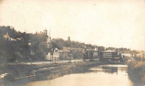 RPPC Galena, Illinois Levee Jo Daviess County Real Photo 1911 Vintage Postcard