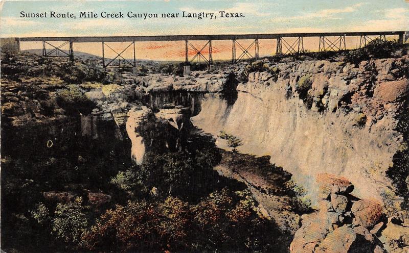 Langtry Texas~Mile Creek Canyon-Sunset Route Railroad? Bridge~c1910 Postcard