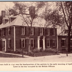 c1930s Concord, MA Old Wright Tavern 1747 Revolutionary War Headquarters PC A242